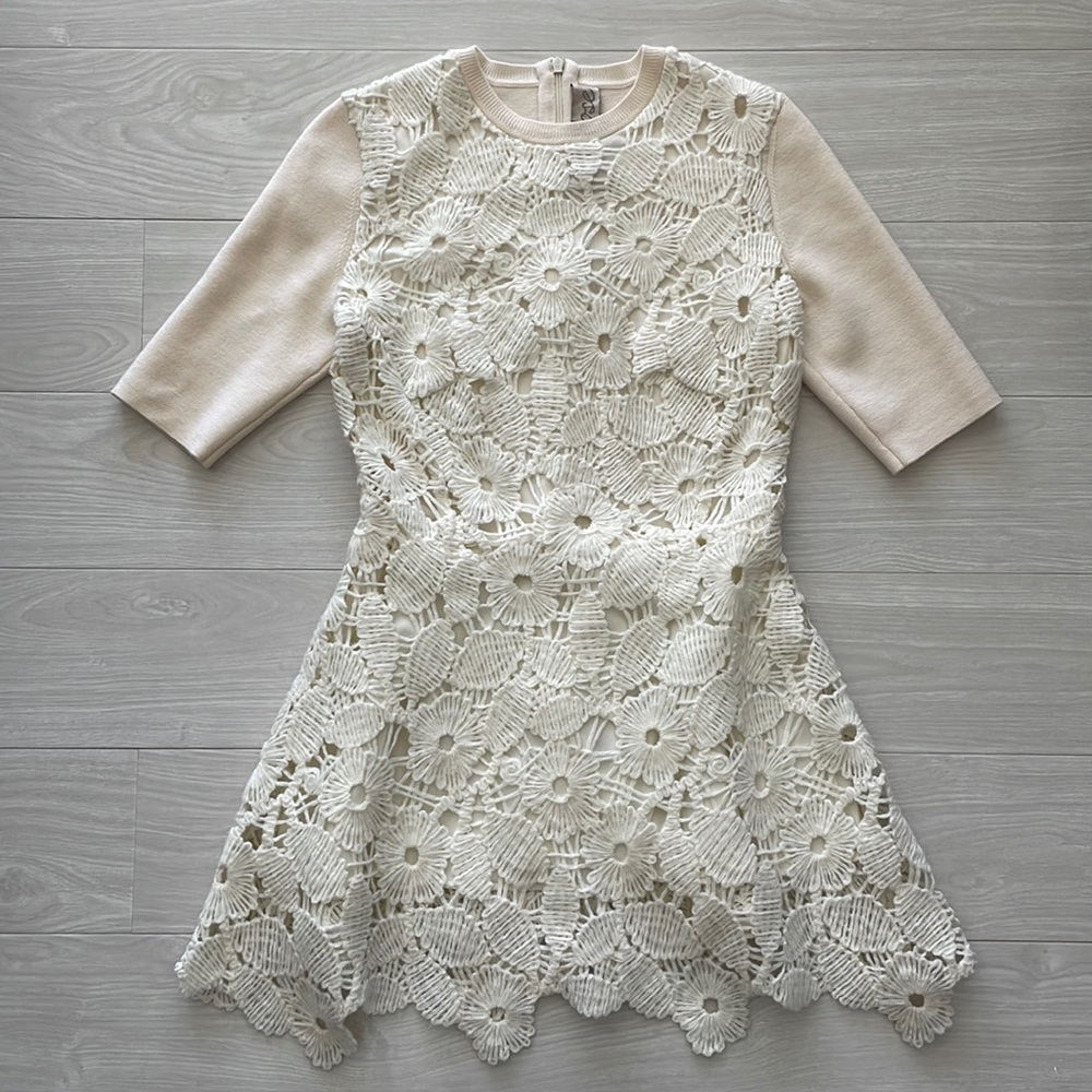 Lela Rose Ivory Wool Sweater Tunic